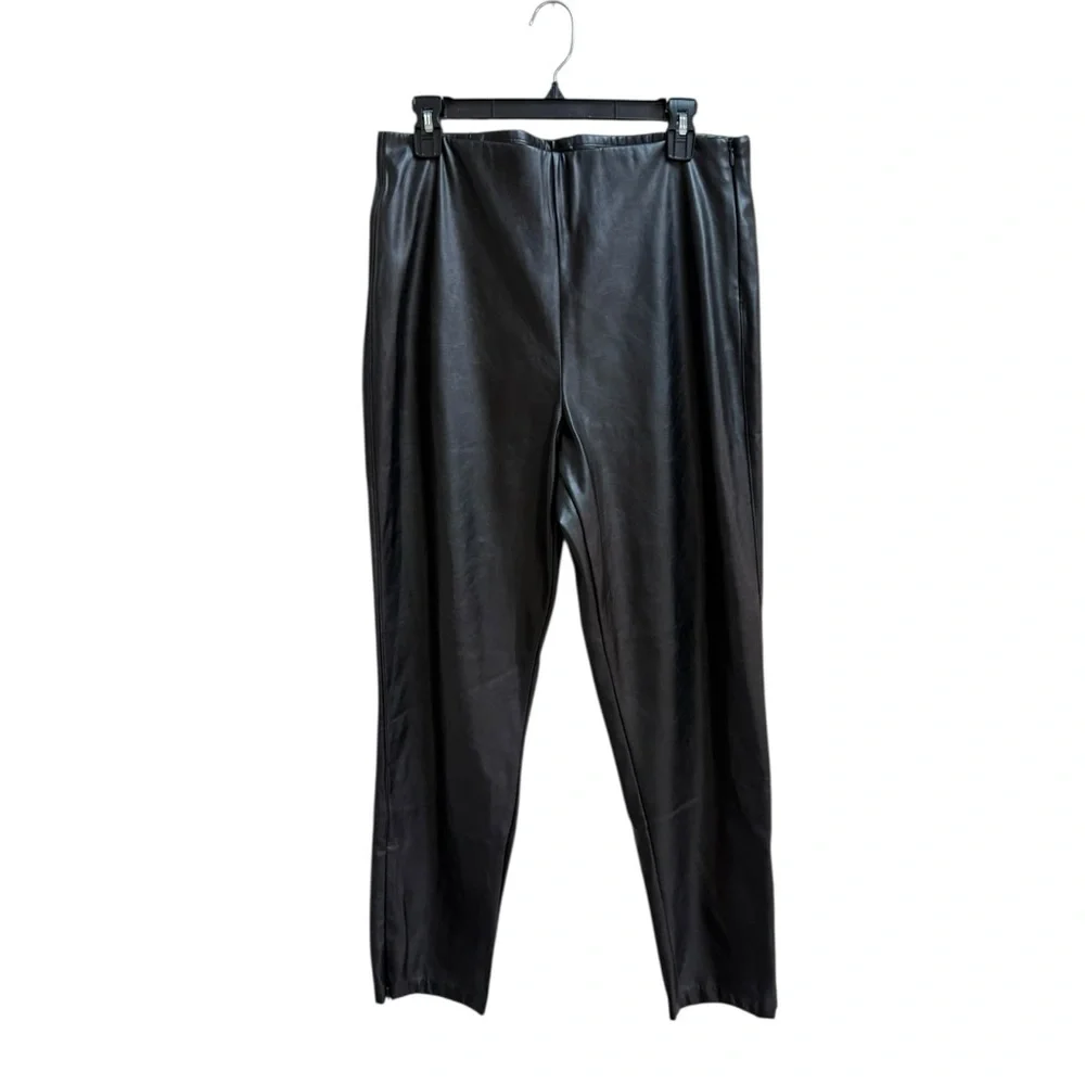 Old Navy Faux Leather High Rise Pants Size 14 Skinny Tapered Side Zip